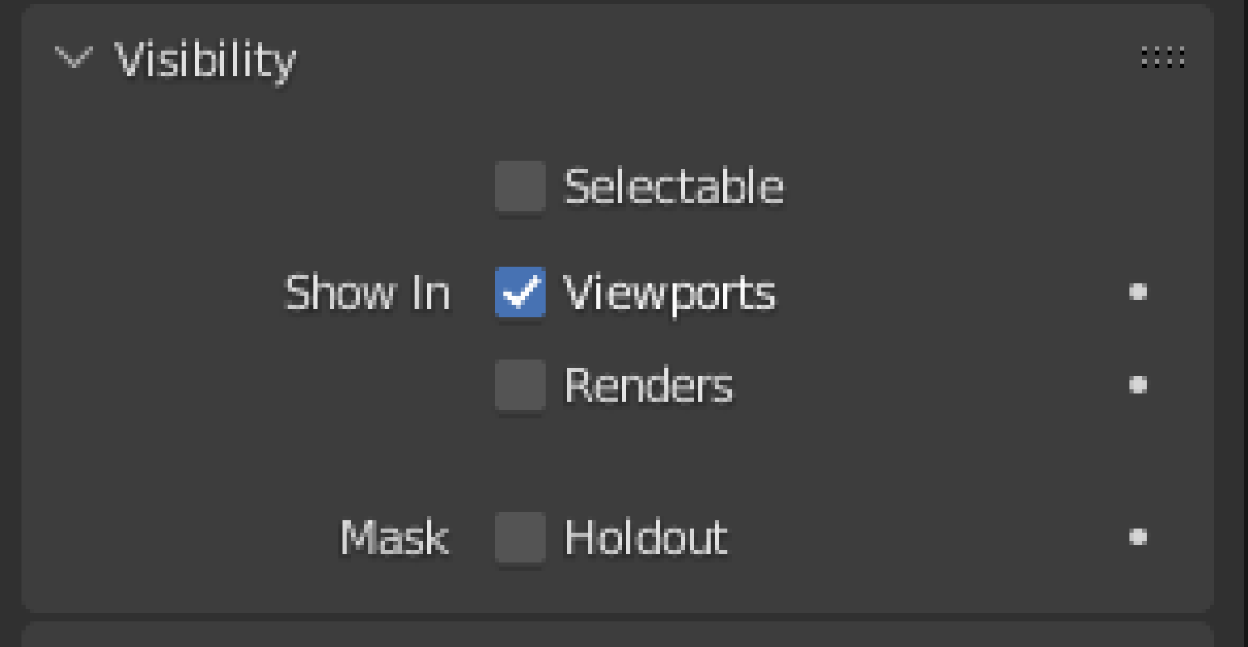 Рисунок 14 - Расположение галочек `Selectable` и `Renders`